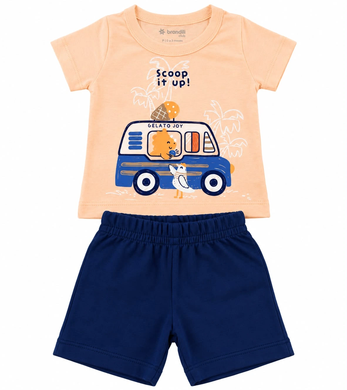 CONJUNTO CAMISETA MEIA MALHA / BERMUDA