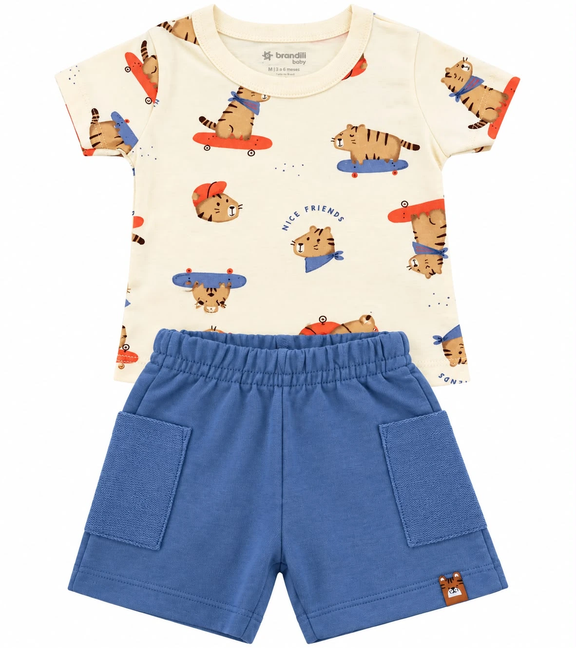 CONJUNTO CAMISETA MEIA MALHA