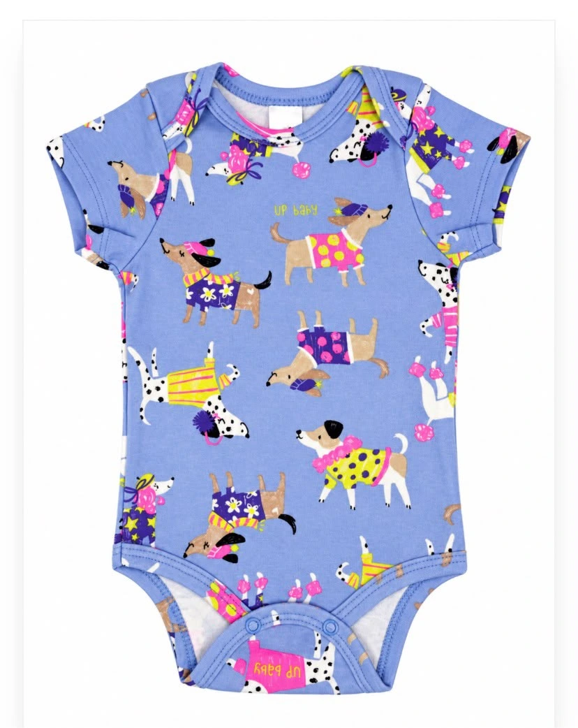 BODY MANGA CURTA EM SUEDINE UP BABY