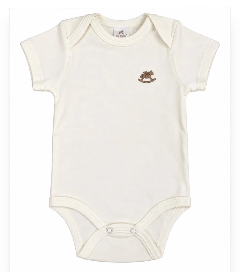 BODY MANGA CURTA EM SUEDINE UP BABY